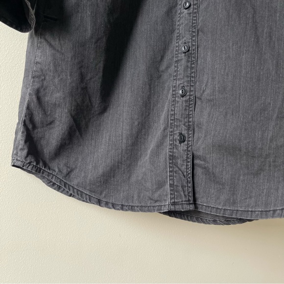 MADEWELL Washed Black Denim Long Sleeve Button Front Shirtdress - Picture 9 of 14